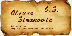 Oliver Simanović vizit kartica